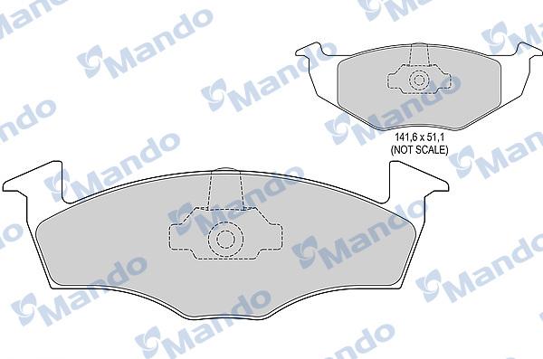 Mando MBF015192 - Тормозные колодки, дисковые, комплект www.autospares.lv