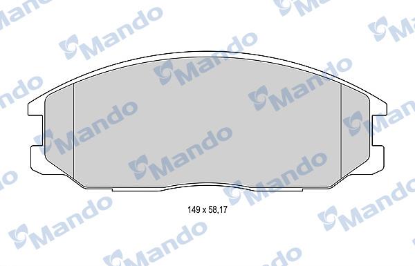 Mando MBF015150 - Тормозные колодки, дисковые, комплект www.autospares.lv