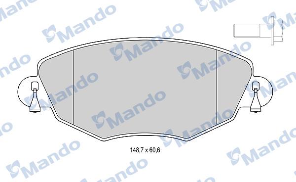 Mando MBF015151 - Bremžu uzliku kompl., Disku bremzes www.autospares.lv