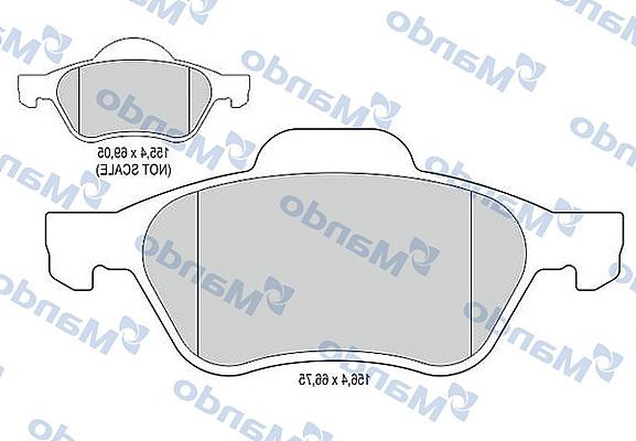 Mando MBF015160 - Bremžu uzliku kompl., Disku bremzes www.autospares.lv