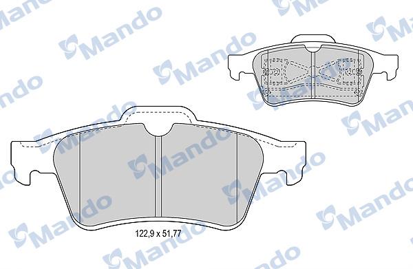 Mando MBF015161 - Bremžu uzliku kompl., Disku bremzes www.autospares.lv