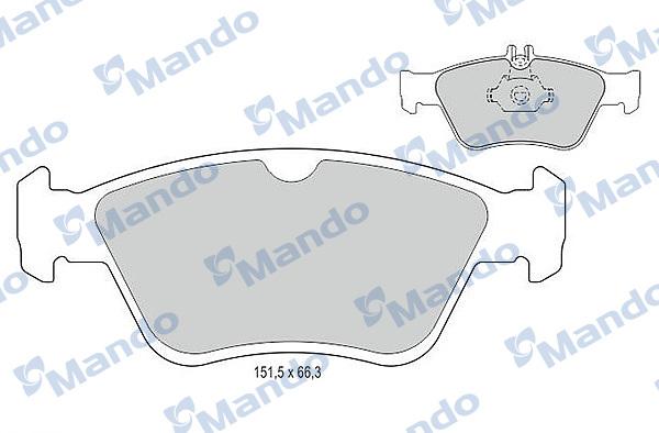 Mando MBF015111 - Bremžu uzliku kompl., Disku bremzes www.autospares.lv