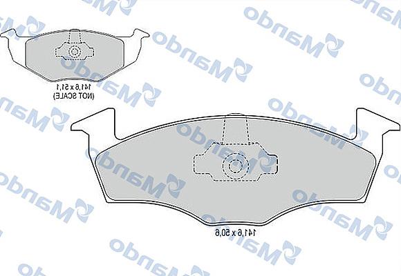 Mando MBF015112 - Тормозные колодки, дисковые, комплект www.autospares.lv