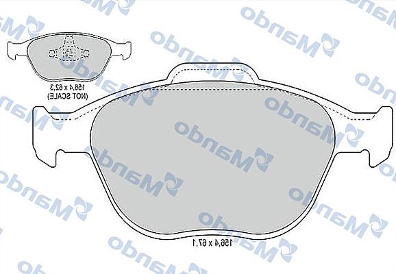 Mando MBF015182 - Bremžu uzliku kompl., Disku bremzes www.autospares.lv