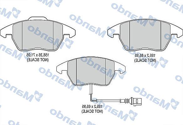 Mando MBF015187 - Bremžu uzliku kompl., Disku bremzes autospares.lv