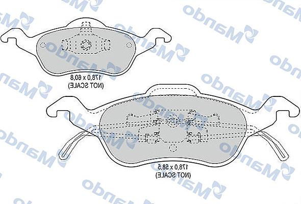 Mando MBF015136 - Bremžu uzliku kompl., Disku bremzes www.autospares.lv