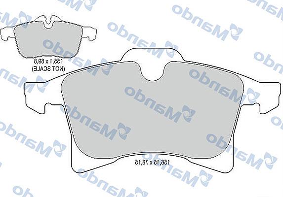 Mando MBF015133 - Тормозные колодки, дисковые, комплект www.autospares.lv