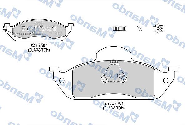 Mando MBF015137 - Bremžu uzliku kompl., Disku bremzes www.autospares.lv