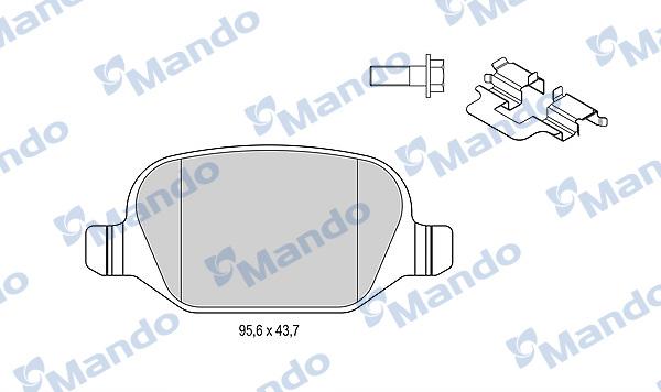 Mando MBF015171 - Bremžu uzliku kompl., Disku bremzes www.autospares.lv