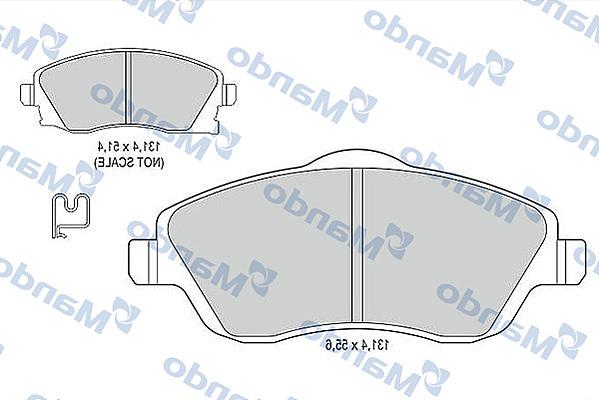 Mando MBF015178 - Тормозные колодки, дисковые, комплект www.autospares.lv