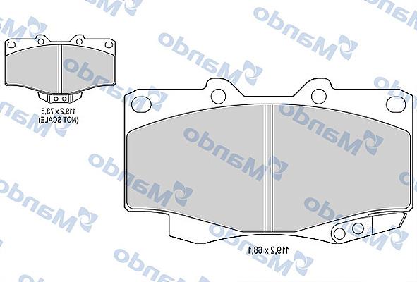 Mando MBF015878 - Brake Pad Set, disc brake www.autospares.lv