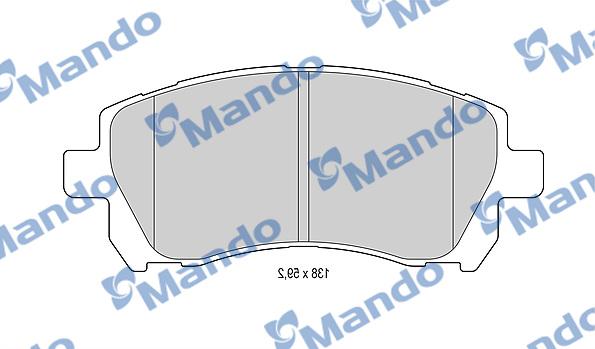 Mando MBF015819 - Brake Pad Set, disc brake www.autospares.lv