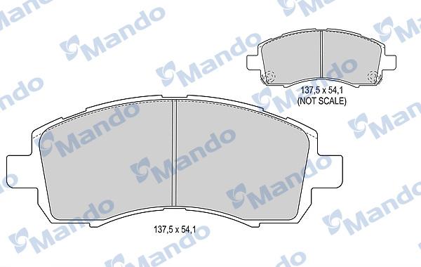 Mando MBF015818 - Bremžu uzliku kompl., Disku bremzes www.autospares.lv