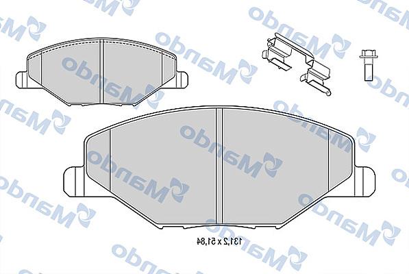 Mando MBF015812 - Тормозные колодки, дисковые, комплект www.autospares.lv