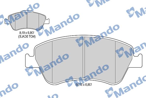 Mando MBF015885 - Bremžu uzliku kompl., Disku bremzes www.autospares.lv