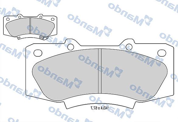 Mando MBF015887 - Brake Pad Set, disc brake www.autospares.lv