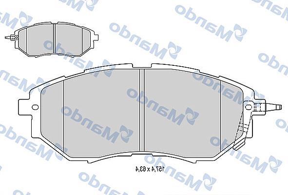 Mando MBF015824 - Brake Pad Set, disc brake www.autospares.lv