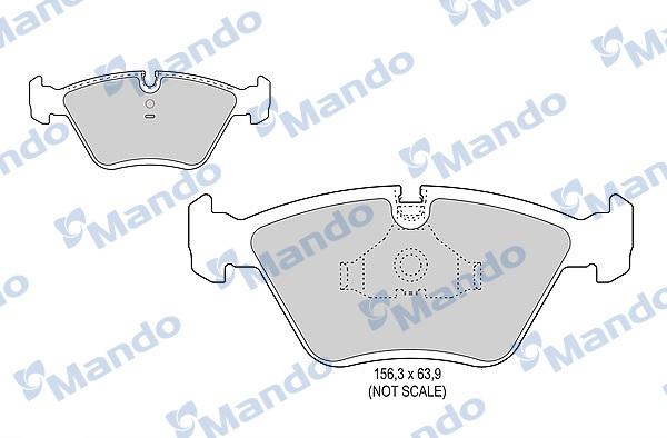 Mando MBF015398 - Тормозные колодки, дисковые, комплект www.autospares.lv