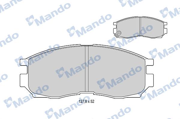 Mando MBF015340 - Тормозные колодки, дисковые, комплект www.autospares.lv