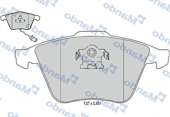 Mando MBF015369 - Тормозные колодки, дисковые, комплект www.autospares.lv