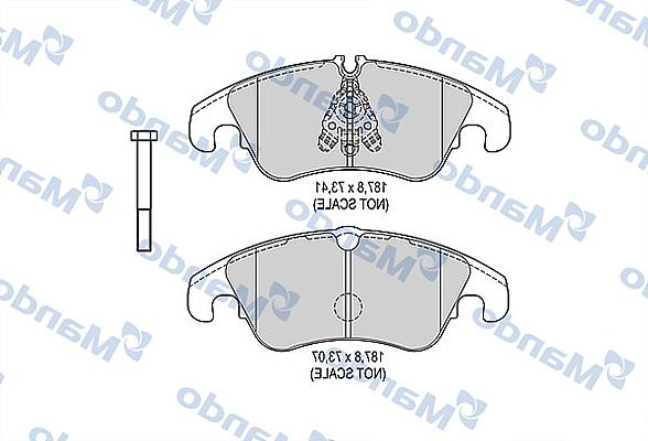 Mando MBF015380 - Bremžu uzliku kompl., Disku bremzes www.autospares.lv