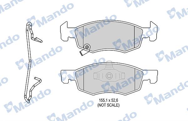 Mando MBF015296 - Bremžu uzliku kompl., Disku bremzes www.autospares.lv