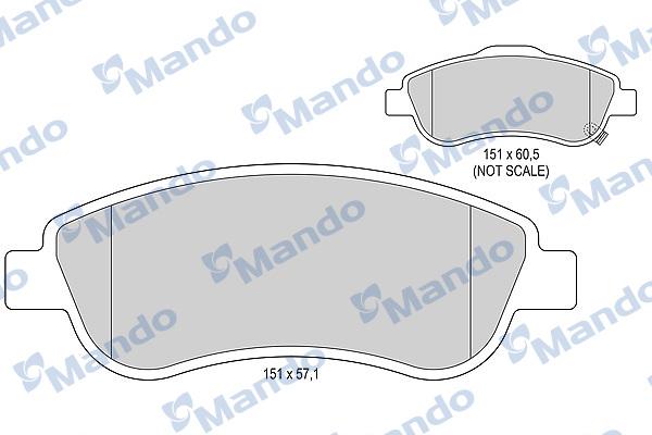 Mando MBF015249 - Тормозные колодки, дисковые, комплект www.autospares.lv