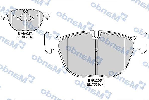 Mando MBF015256 - Тормозные колодки, дисковые, комплект www.autospares.lv