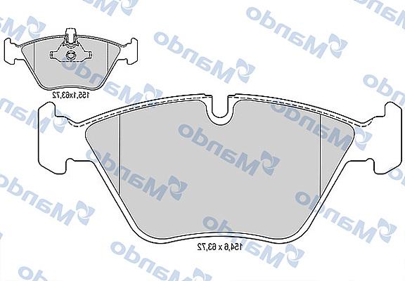 Mando MBF015265 - Bremžu uzliku kompl., Disku bremzes autospares.lv