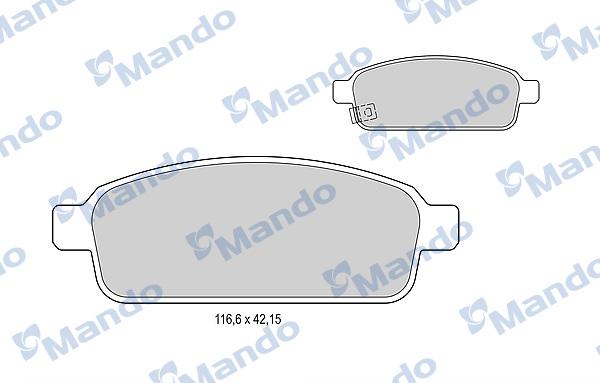 Mando MBF015260 - Brake Pad Set, disc brake www.autospares.lv