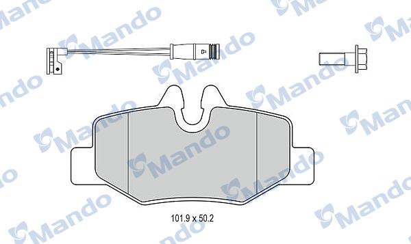 Mando MBF015209 - Bremžu uzliku kompl., Disku bremzes www.autospares.lv