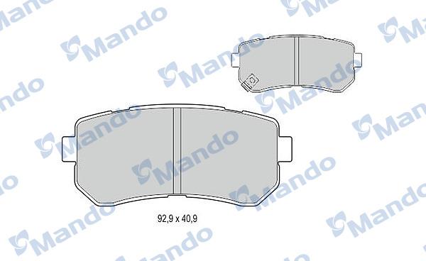 Mando MBF015219 - Brake Pad Set, disc brake www.autospares.lv