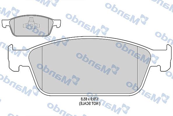 Mando MBF015284 - Тормозные колодки, дисковые, комплект www.autospares.lv