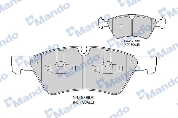 Mando MBF015224 - Bremžu uzliku kompl., Disku bremzes www.autospares.lv