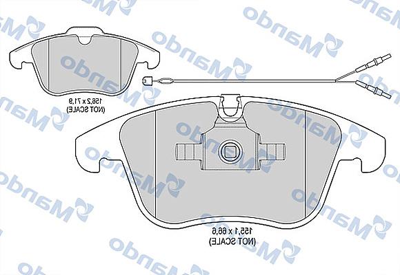 Mando MBF015226 - Тормозные колодки, дисковые, комплект www.autospares.lv