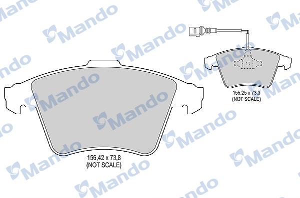 Mando MBF015228 - Bremžu uzliku kompl., Disku bremzes www.autospares.lv