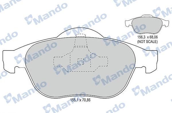 Mando MBF015802 - Bremžu uzliku kompl., Disku bremzes www.autospares.lv