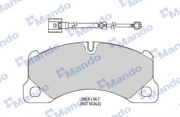 Mando MBF015785 - Bremžu uzliku kompl., Disku bremzes www.autospares.lv