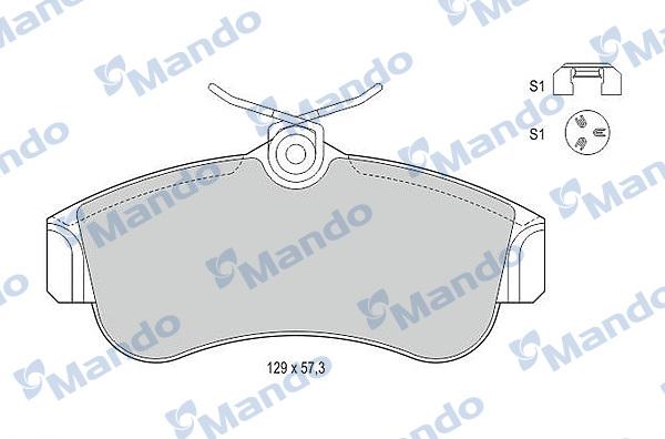 Mando MBF015726 - Bremžu uzliku kompl., Disku bremzes www.autospares.lv