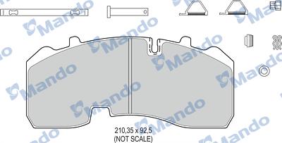 Mando MBF016099 - Bremžu uzliku kompl., Disku bremzes www.autospares.lv