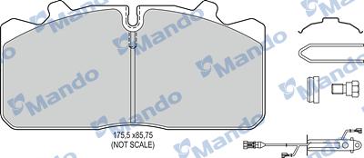 Mando MBF016090 - Brake Pad Set, disc brake www.autospares.lv