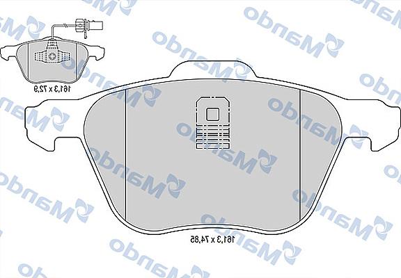 Mando MBF016042 - Bremžu uzliku kompl., Disku bremzes www.autospares.lv