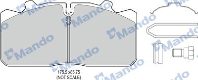 Mando MBF016060 - Brake Pad Set, disc brake www.autospares.lv