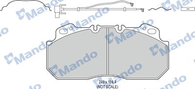 Mando MBF016063 - Bremžu uzliku kompl., Disku bremzes www.autospares.lv