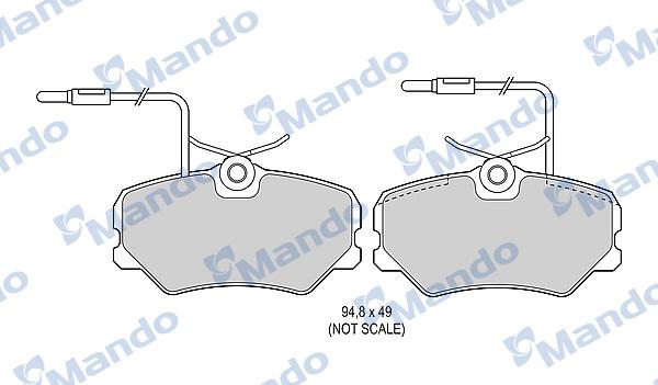 Mando MBF016009 - Bremžu uzliku kompl., Disku bremzes www.autospares.lv