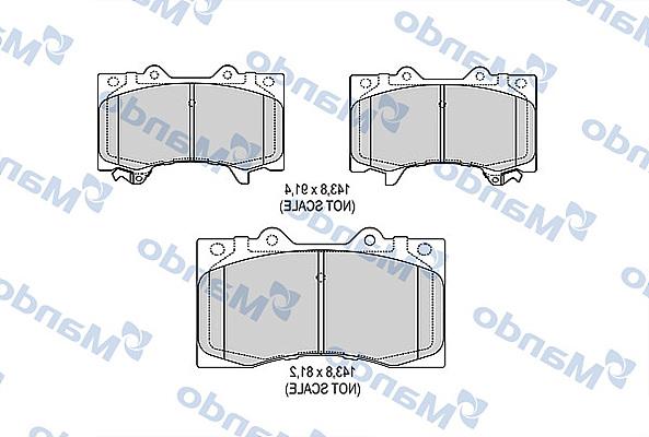 Mando MBF016004 - Bremžu uzliku kompl., Disku bremzes www.autospares.lv