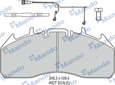 Mando MBF016074 - Bremžu uzliku kompl., Disku bremzes www.autospares.lv