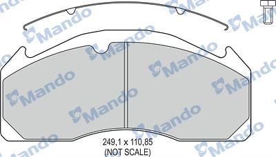 Mando MBF016070 - Bremžu uzliku kompl., Disku bremzes www.autospares.lv