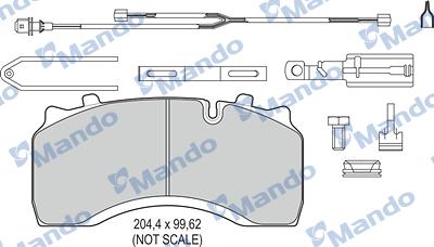 Mando MBF016071 - Bremžu uzliku kompl., Disku bremzes www.autospares.lv