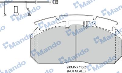 Mando MBF016100 - Bremžu uzliku kompl., Disku bremzes www.autospares.lv